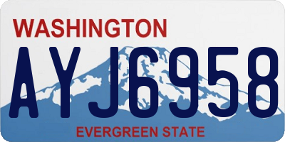 WA license plate AYJ6958
