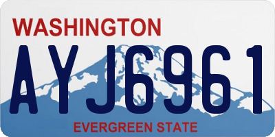 WA license plate AYJ6961