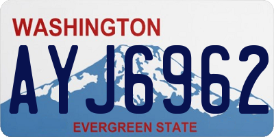 WA license plate AYJ6962