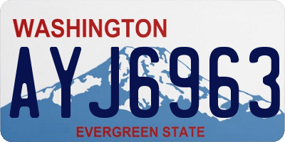 WA license plate AYJ6963