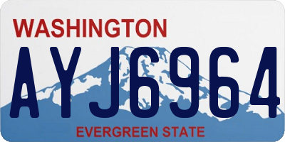 WA license plate AYJ6964