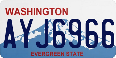 WA license plate AYJ6966