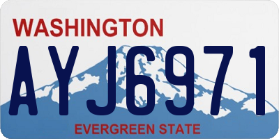 WA license plate AYJ6971
