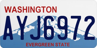 WA license plate AYJ6972