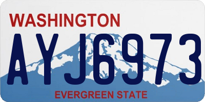 WA license plate AYJ6973