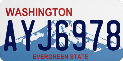 WA license plate AYJ6978