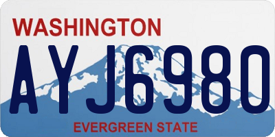 WA license plate AYJ6980