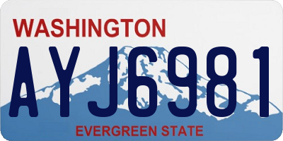 WA license plate AYJ6981