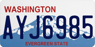WA license plate AYJ6985