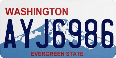 WA license plate AYJ6986