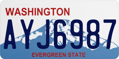 WA license plate AYJ6987