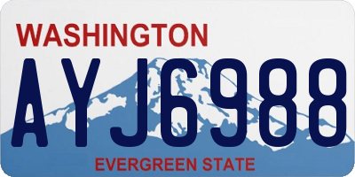 WA license plate AYJ6988