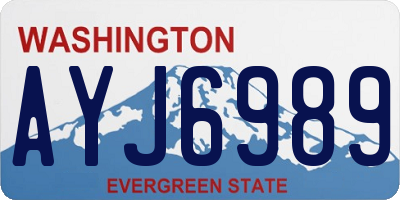 WA license plate AYJ6989