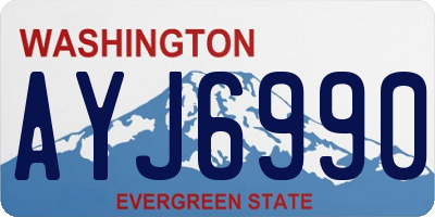 WA license plate AYJ6990