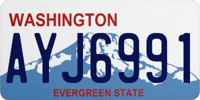 WA license plate AYJ6991