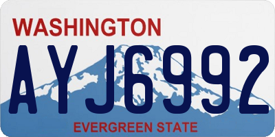 WA license plate AYJ6992