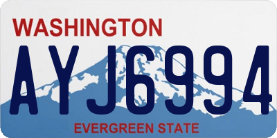 WA license plate AYJ6994