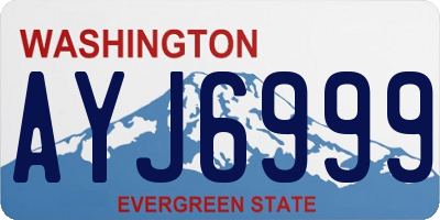 WA license plate AYJ6999