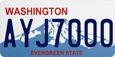 WA license plate AYJ7000