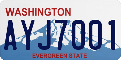 WA license plate AYJ7001