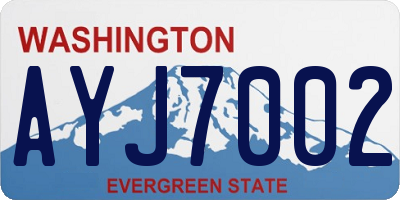 WA license plate AYJ7002