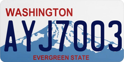 WA license plate AYJ7003