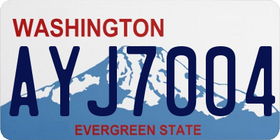 WA license plate AYJ7004