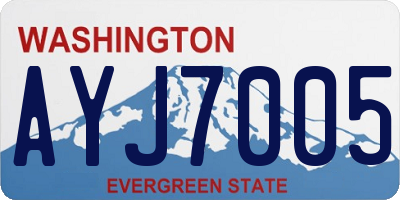 WA license plate AYJ7005
