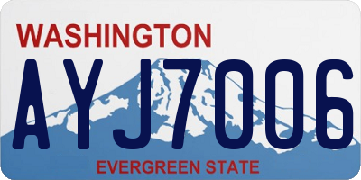 WA license plate AYJ7006