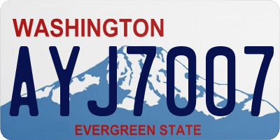 WA license plate AYJ7007
