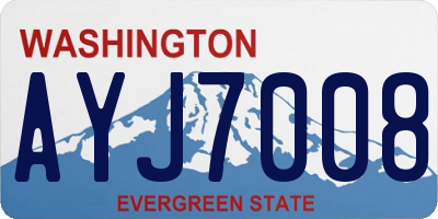 WA license plate AYJ7008