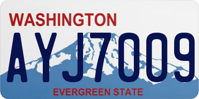WA license plate AYJ7009