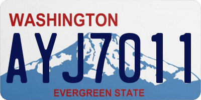 WA license plate AYJ7011