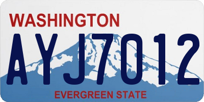 WA license plate AYJ7012