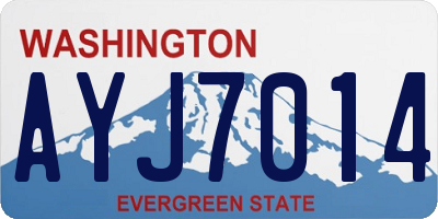 WA license plate AYJ7014