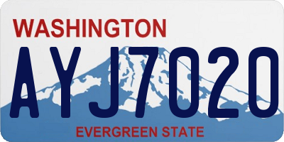 WA license plate AYJ7020
