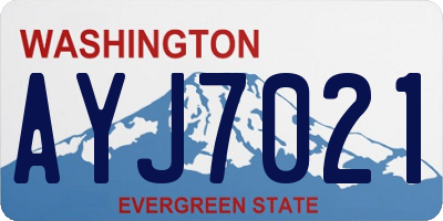 WA license plate AYJ7021