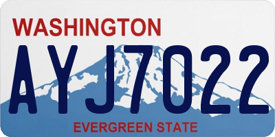 WA license plate AYJ7022