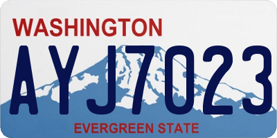 WA license plate AYJ7023