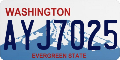 WA license plate AYJ7025