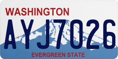 WA license plate AYJ7026