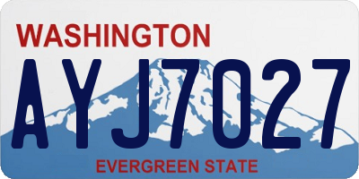 WA license plate AYJ7027