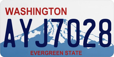 WA license plate AYJ7028