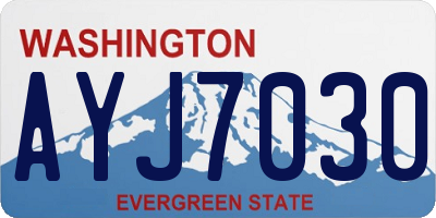 WA license plate AYJ7030