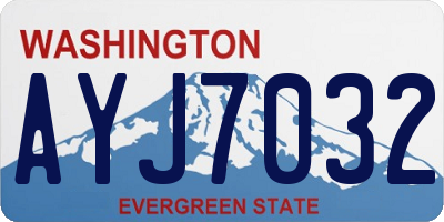 WA license plate AYJ7032