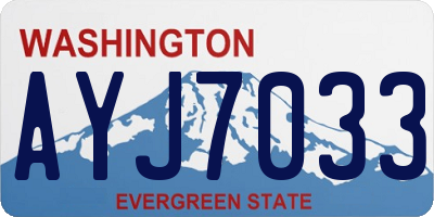 WA license plate AYJ7033
