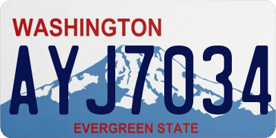 WA license plate AYJ7034