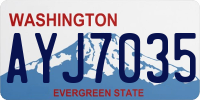 WA license plate AYJ7035