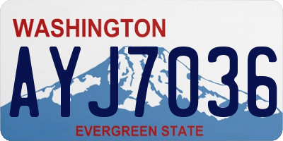 WA license plate AYJ7036