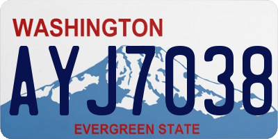 WA license plate AYJ7038